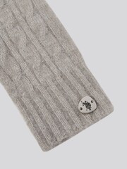 U.S. Polo Assn. Grey Womens Signature Cable Knit Touchscreen Gloves - Image 3 of 3