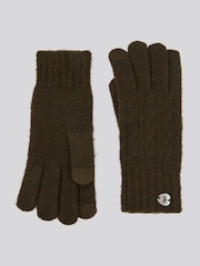 U.S. Polo Assn. Green Womens Signature Cable Knit Touchscreen Gloves - Image 2 of 3