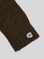 U.S. Polo Assn. Green Womens Signature Cable Knit Touchscreen Gloves - Image 3 of 3