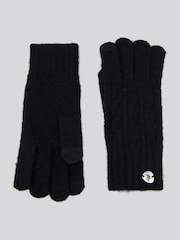 U.S. Polo Assn. Black Womens Signature Cable Knit Touchscreen Gloves - Image 2 of 3
