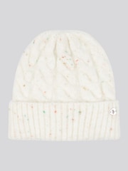 U.S. Polo Assn White Womens Nap Yarn Cable Knit Beanie - Image 1 of 3