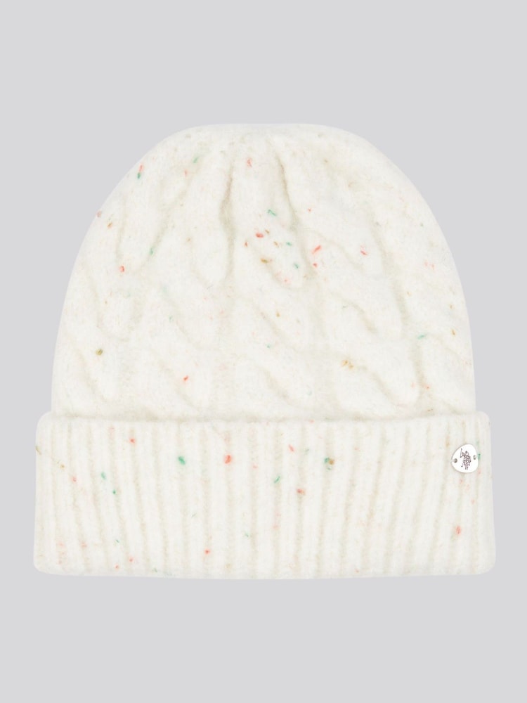 U.S. Polo Assn White Womens Nap Yarn Cable Knit Beanie - Image 1 of 3