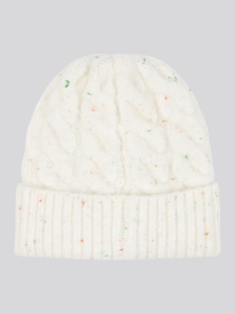 U.S. Polo Assn White Womens Nap Yarn Cable Knit Beanie - Image 2 of 3
