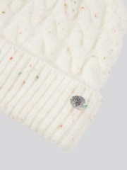 U.S. Polo Assn White Womens Nap Yarn Cable Knit Beanie - Image 3 of 3
