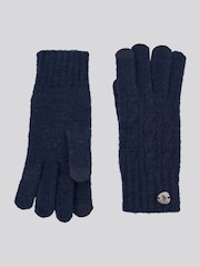 U.S. Polo Assn. Blue Womens Signature Cable Knit Touchscreen Gloves - Image 2 of 3
