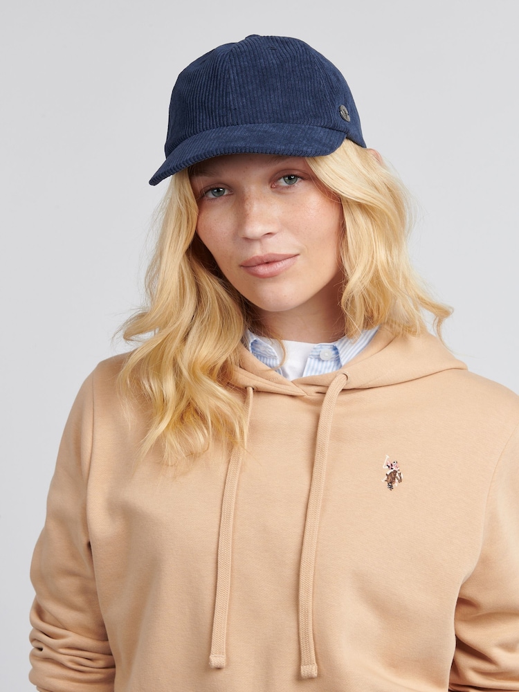 Blau - U.S. Polo Assn. Womens Corduroy Casual 100% Cotton Cap - Bild 1 von 8