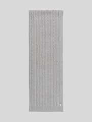 U.S. Polo Assn. Grey Womens Hanging Signature Cable Knit Scarf - Image 1 of 3