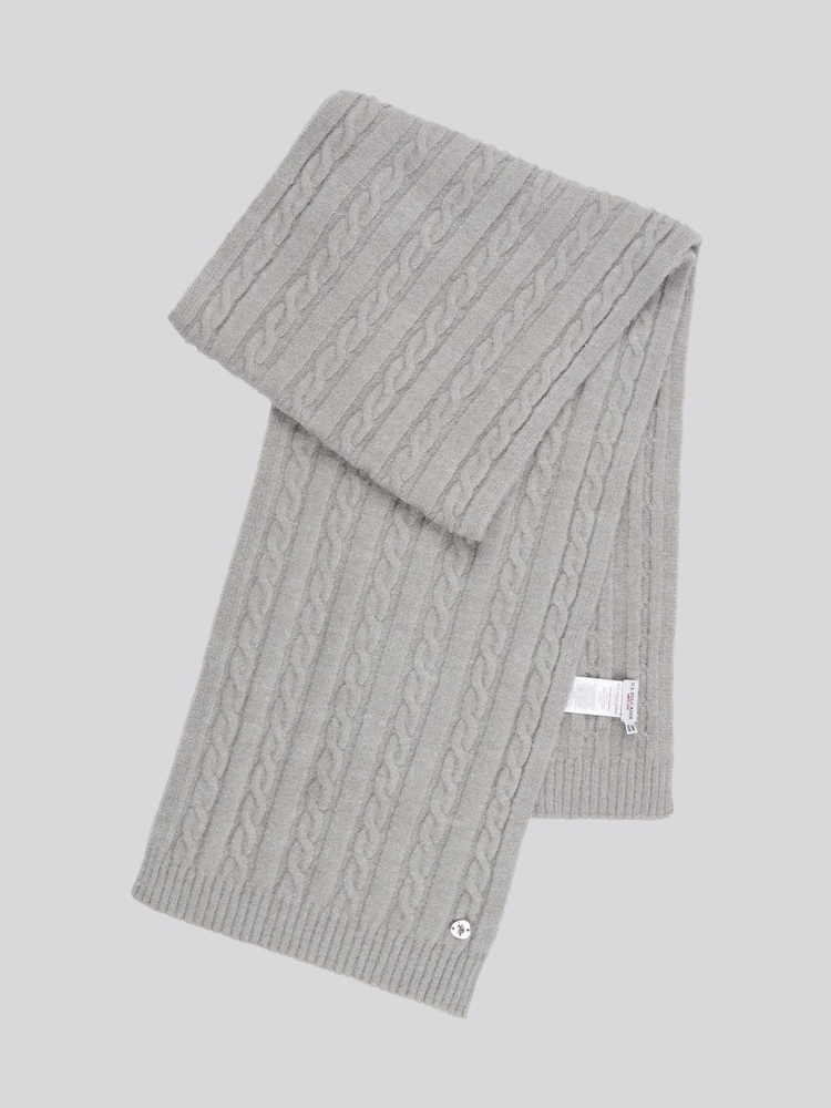 U.S. Polo Assn. Grey Womens Hanging Signature Cable Knit Scarf - Image 2 of 3