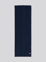 U.S. Polo Assn. Blue Womens Hanging Signature Cable Knit Scarf - Image 1 of 3