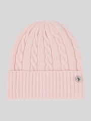 U.S. Polo Assn. Pink Womens Signature Cable Knit Winter Beanie and Gloves Set - Image 3 of 4