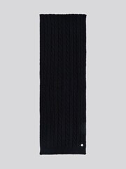 U.S. Polo Assn. Black Womens Hanging Signature Cable Knit Scarf - Image 1 of 3