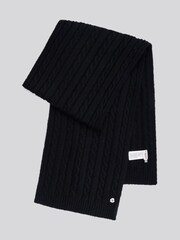 U.S. Polo Assn. Black Womens Hanging Signature Cable Knit Scarf - Image 2 of 3