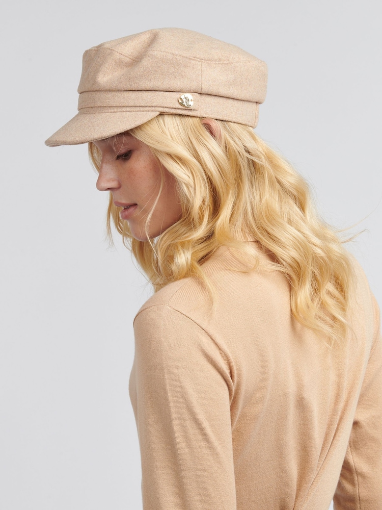 U.S. Polo Assn Natural Womens Felt Baker Boy Hat - Image 1 of 6