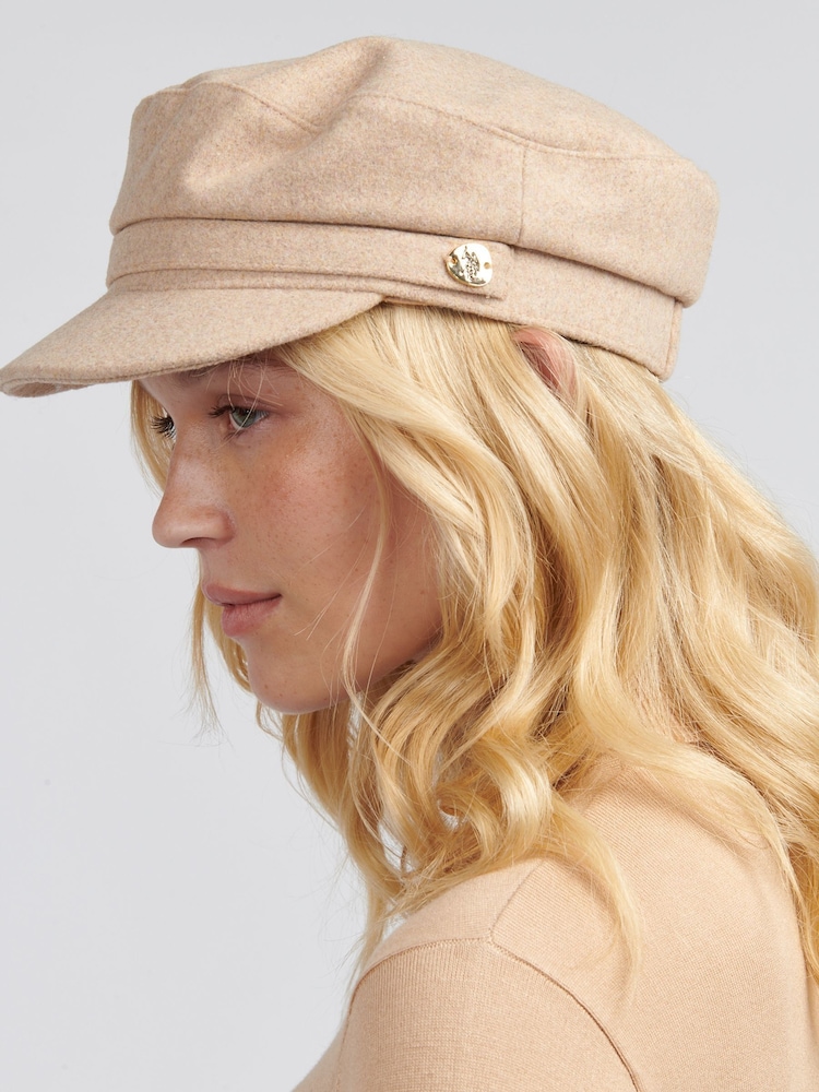 U.S. Polo Assn Natural Womens Felt Baker Boy Hat - Image 2 of 6