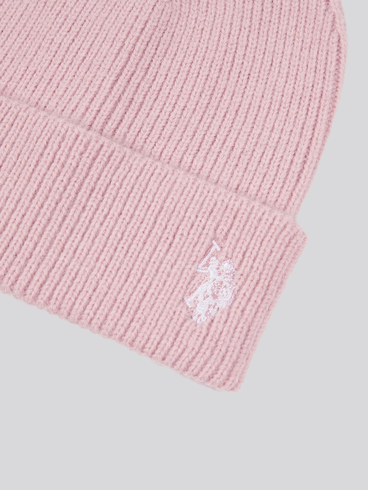 U.S. Polo Assn. Pink Double Horsemen Knit Winter Beanie - Image 3 of 3