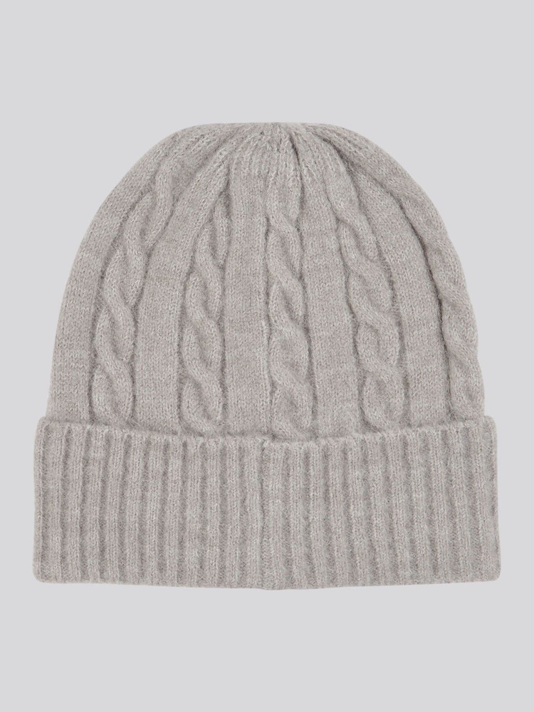 U.S. Polo Assn Grey Signature Cable Knit Winter Beanie - Image 2 of 7
