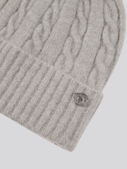 U.S. Polo Assn Grey Signature Cable Knit Winter Beanie - Image 3 of 7