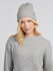 U.S. Polo Assn Grey Signature Cable Knit Winter Beanie - Image 4 of 7