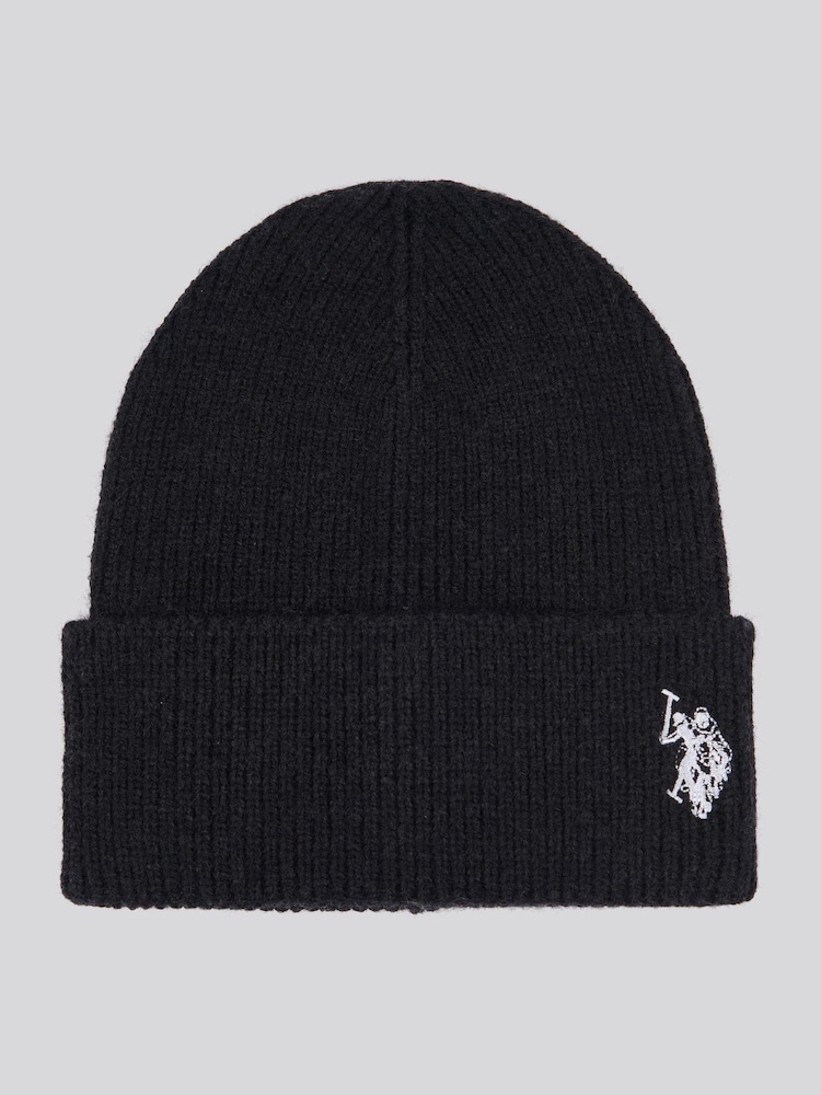U.S. Polo Assn. Black Double Horsemen Knit Winter Beanie - Image 1 of 3