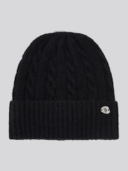 U.S. Polo Assn. Black Womens Signature Cable Knit Winter Beanie and Gloves Set - Image 3 of 4