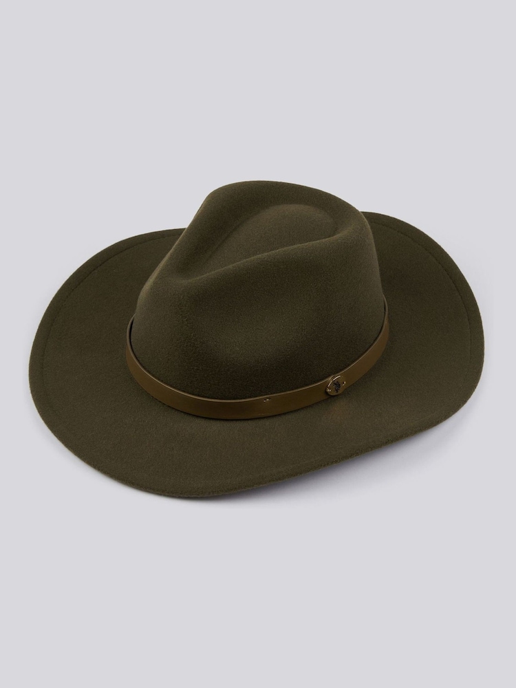 U.S. Polo Assn Green Womens Felt Fedora Hat - Image 1 of 3