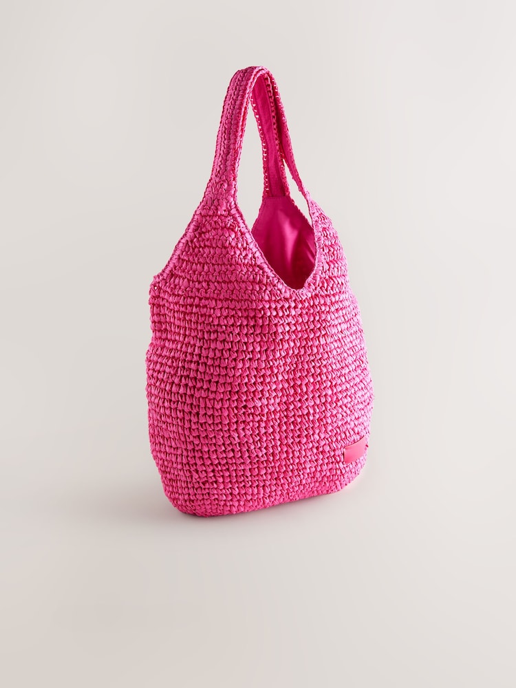 Pink Straw Shopper Bag - Image 4 of 8