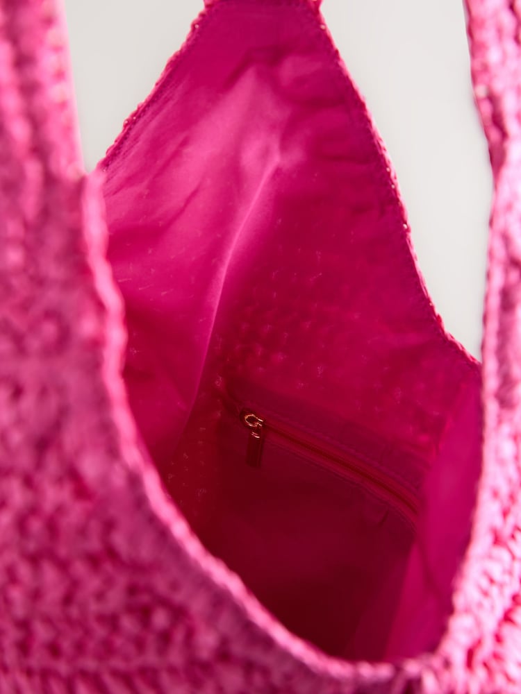 Pink Straw Shopper Bag - Image 6 of 8