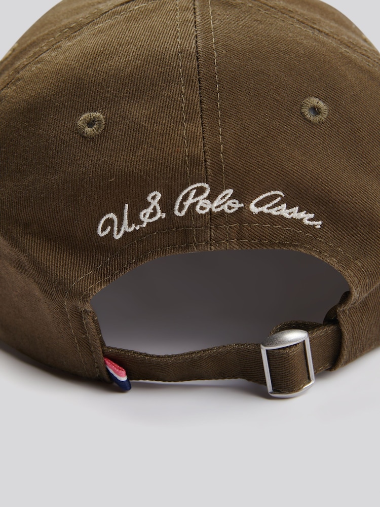 Grün - U.S. Polo Assn. Womens Double Horsemen Washed Casual 100% Cotton Cap - Bild 4 von 4