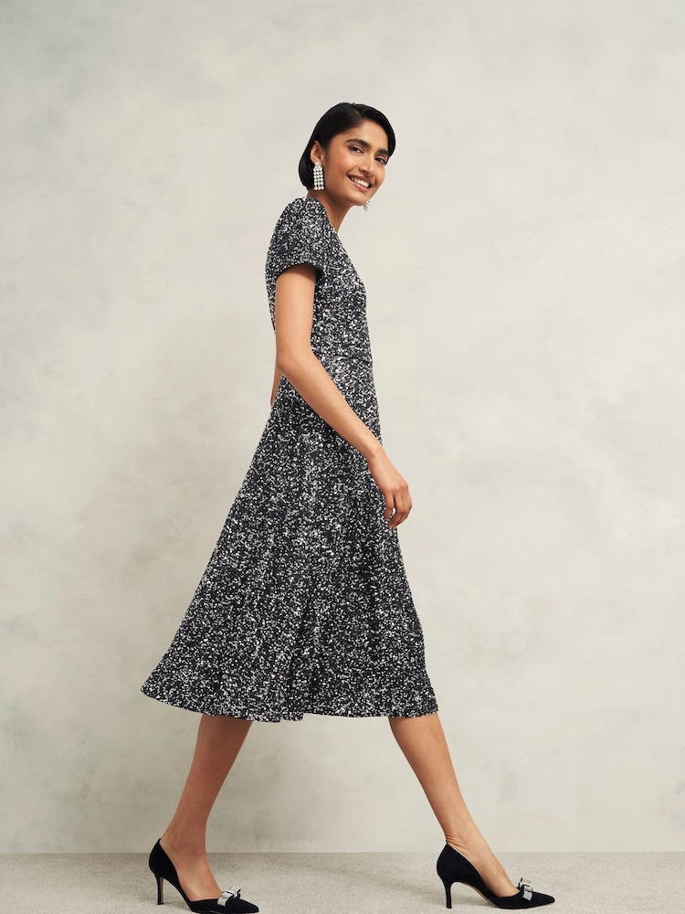 Hobbs Black Petite Tatiana Dress - Image 2 of 4 Hobbs Black Petite Tatiana Dress - Image 2 of 4