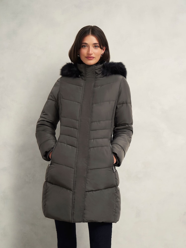 Hobbs Grey Petite Jaymie Puffer Jacket - Image 1 of 4