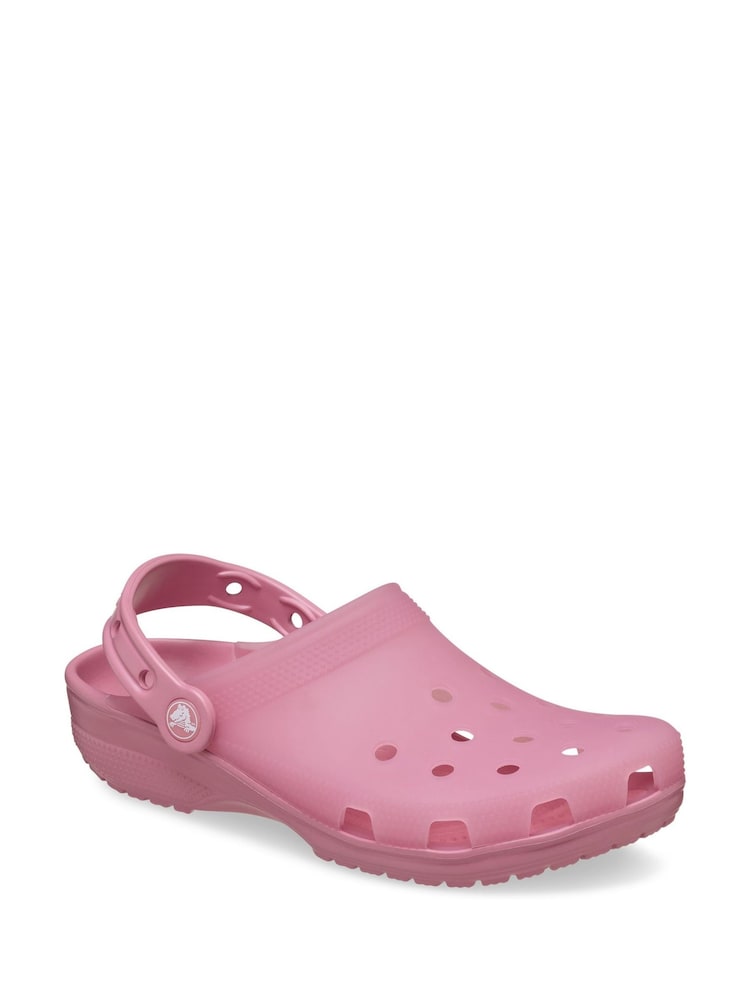 Crocs Pink Classic Frosted Clogs - Image 2 of 6 Crocs Pink Classic Frosted Clogs - Image 2 of 6
