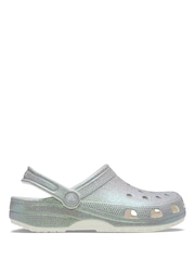 Crocs White Classic Iridescent Glitter Clogs - Image 1 of 7