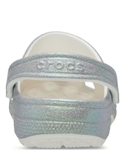 Crocs White Classic Iridescent Glitter Clogs - Image 6 of 7