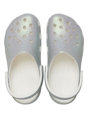 Crocs White Classic Iridescent Glitter Clogs - Image 7 of 7