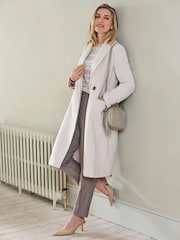 Pure Collection Boucle Wool Blend Carryover White Coat - Image 2 of 3