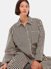 Whistles Black 100% Cotton Stripe Pyjamas Shirt - Image 1 of 5