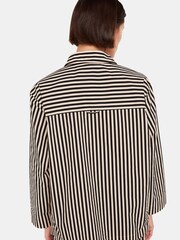 Whistles Black 100% Cotton Stripe Pyjamas Shirt - Image 2 of 5