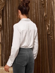 Pure Collection Loose Fit Cream Shirt with Crystal Collar - Image 2 of 3
