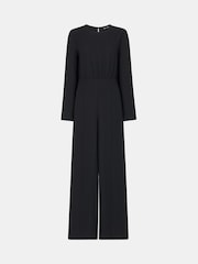 Whistles Black Petite Bonnie Gathered Jumpsuit - Image 5 of 5