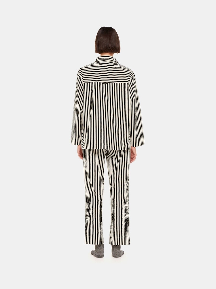 Whistles Black 100% Cotton Stripe Pyjama Bottoms - Image 2 of 5