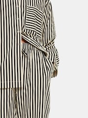 Whistles Black 100% Cotton Stripe Pyjama Bottoms - Image 3 of 5