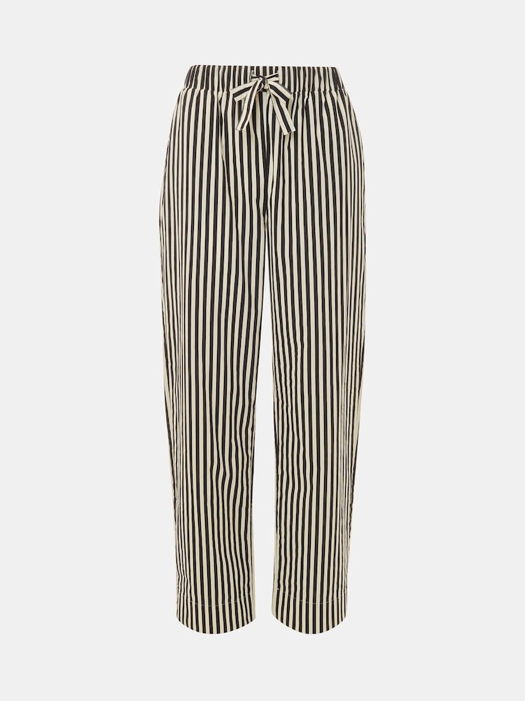 Whistles Black 100% Cotton Stripe Pyjama Bottoms - Image 5 of 5