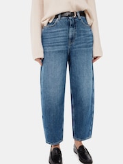 Whistles Blue 100% Cotton Petite Authentic Barrel Leg Jeans - Image 4 of 5