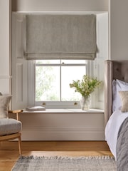 Grey Textured Ready Made Blackout Roman Blinds - Image 1 of 8