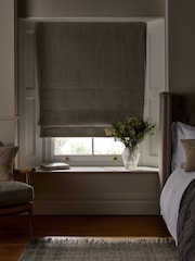 Grey Textured Ready Made Blackout Roman Blinds - Image 3 of 8