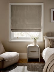 Natural Textured Ready Made Blackout Roman Blinds - Image 3 of 8