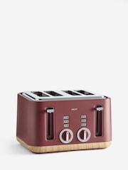 Red Bronx Wood Effect 4 Slice Toaster - Image 2 of 6
