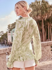 Lipsy Green Ruffle Blouse - Image 4 of 4