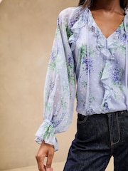 Lipsy Lilac Ruffle Blouse - Image 2 of 4