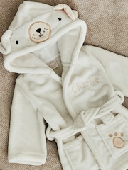 My 1st Years Natural Personalised Puppy Fleece Robe - Image 1 of 5
